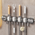 GT002 Strong Suction Cup Mop Holder, Wall-Mounted Bathroom Organizer with Hook